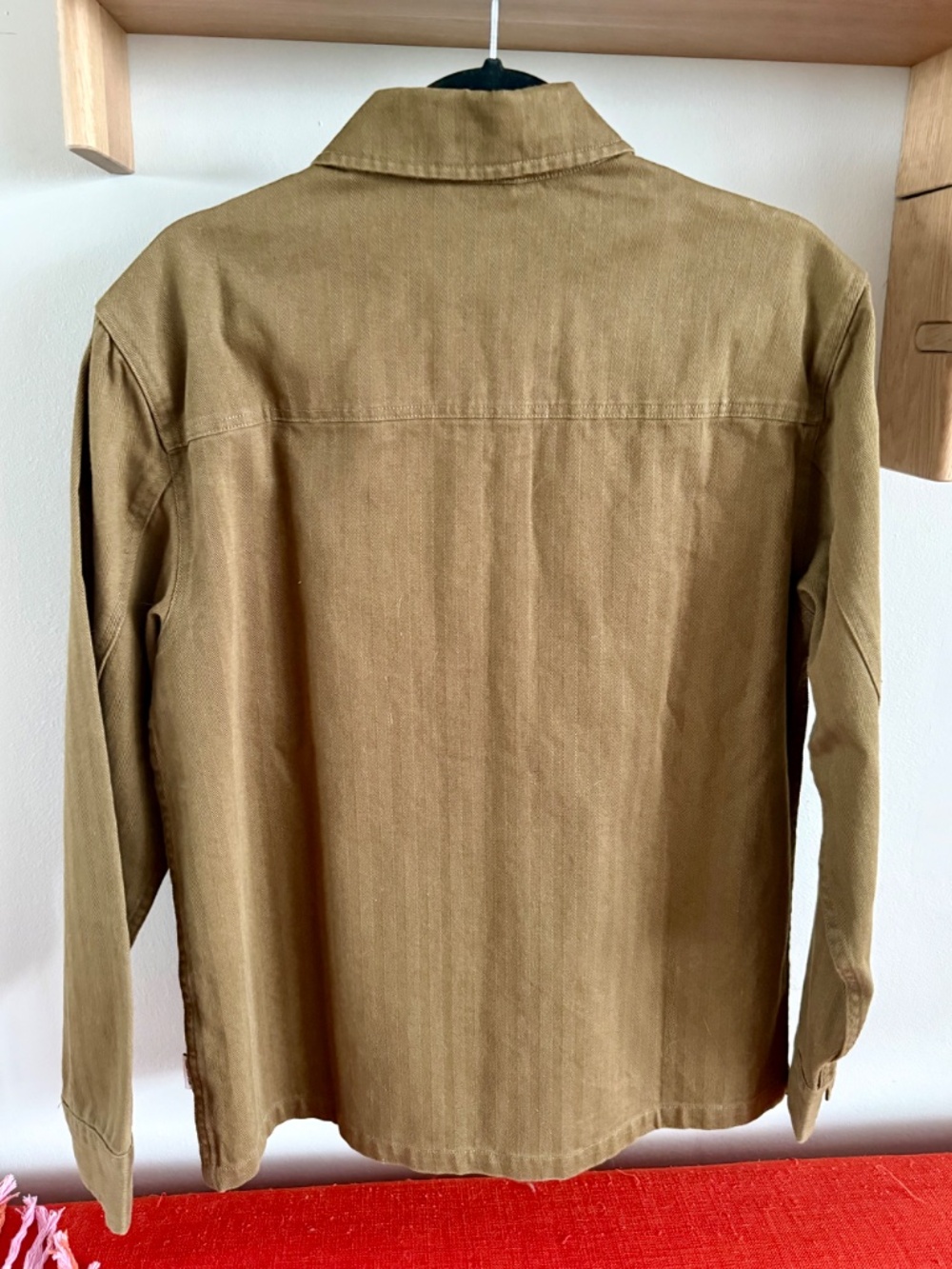Frank & Oak Herringbone Overshirt in olive - Picture 4 of 4